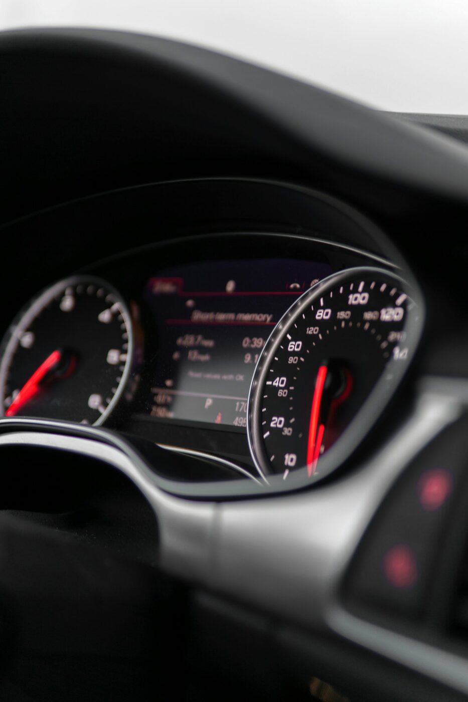 Instrument cluster with red needles